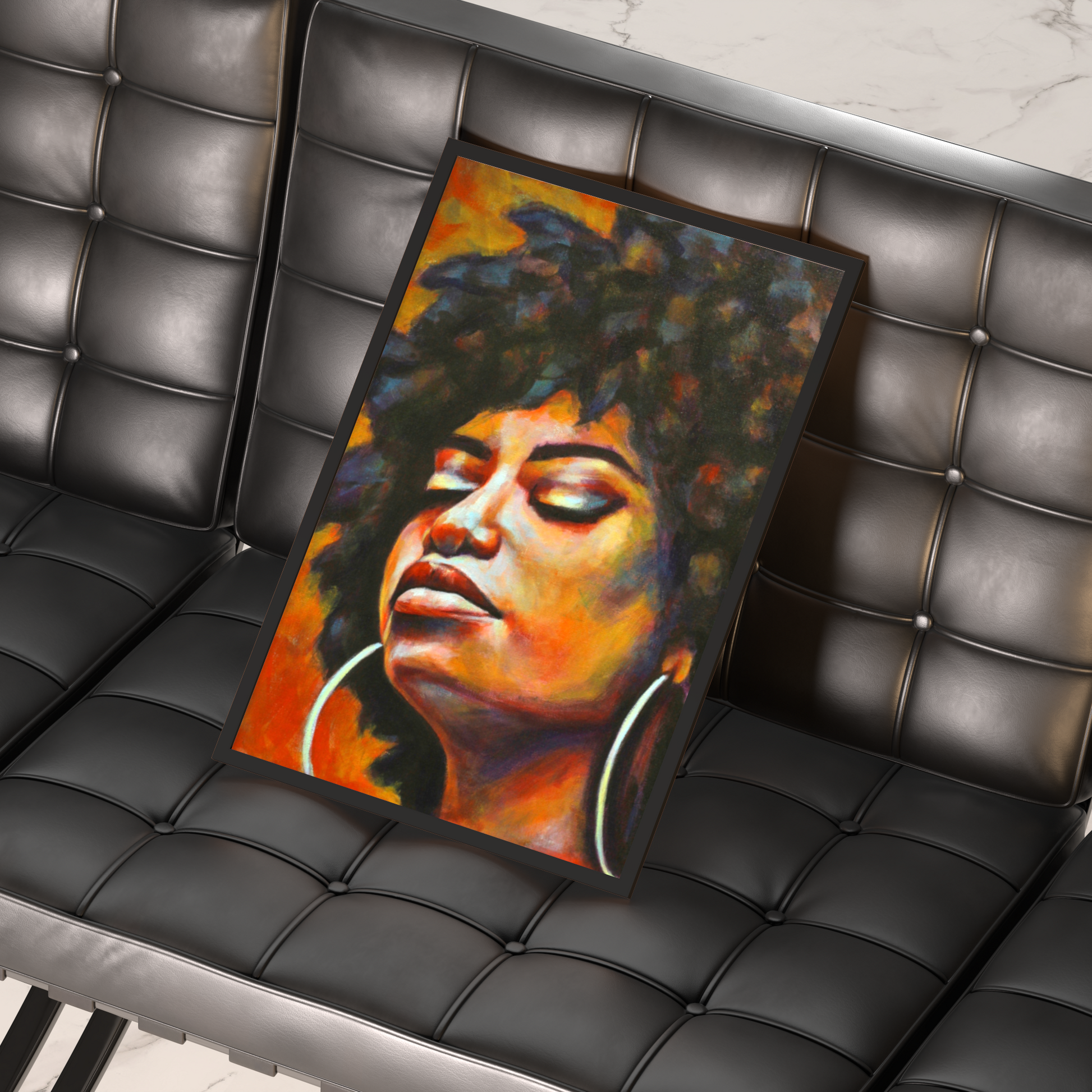 In Her Flame – Portrait Framed Poster Print