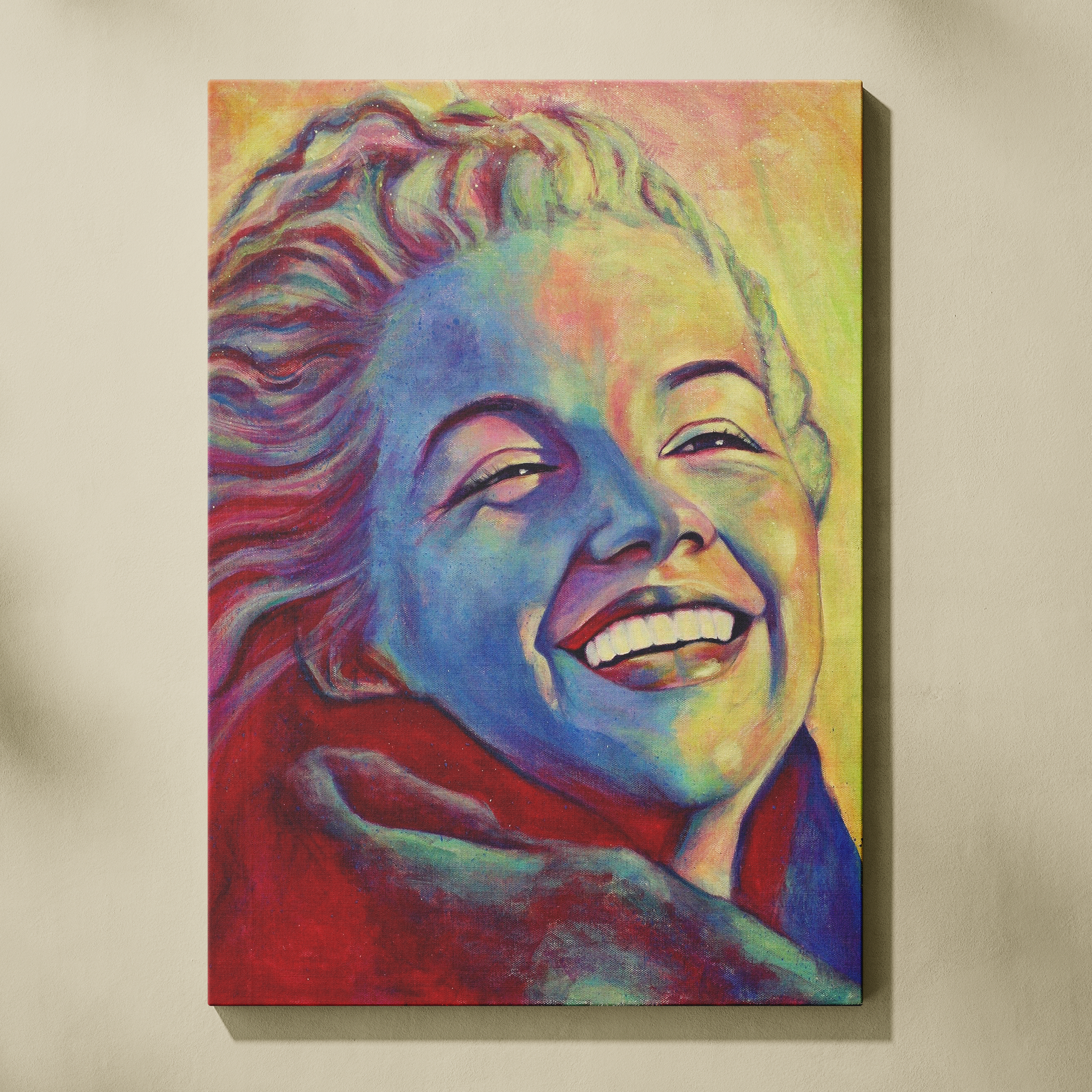 Joy in Colour – Smiling Portrait Canvas Print html Copy Edit