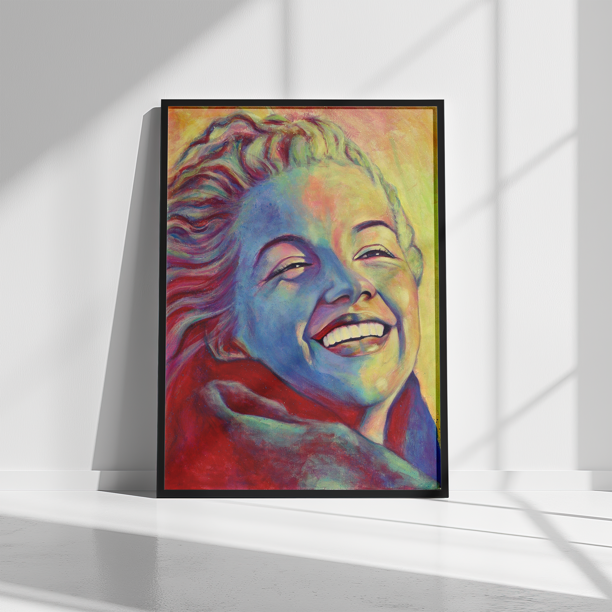 Joy in Colour – Smiling Portrait Framed Poster Print