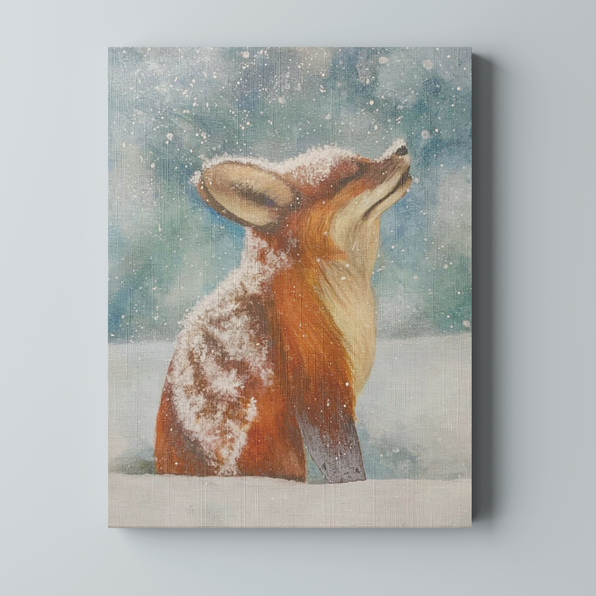 Snow Stillness – Fox in Winter Canvas Print