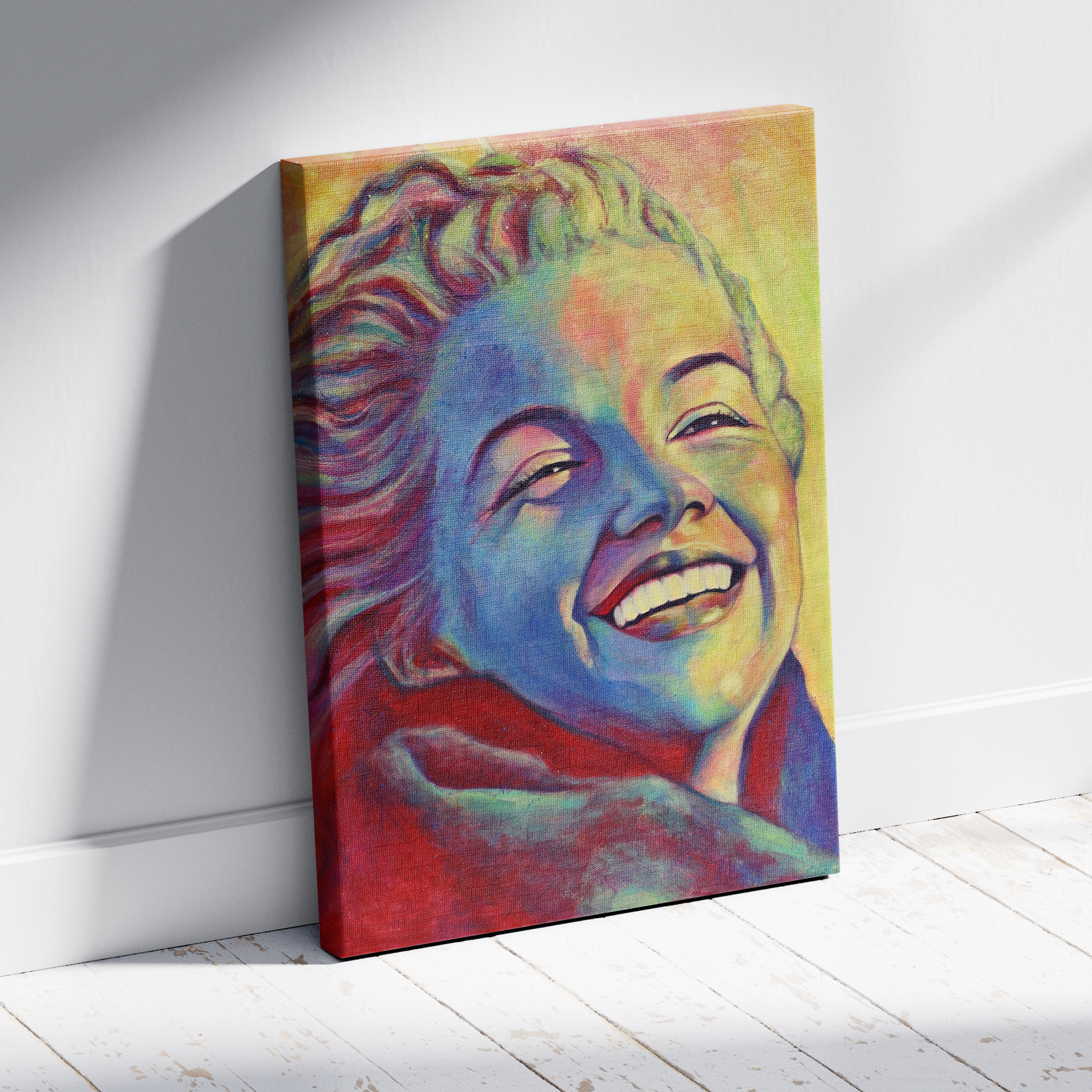 Joy in Colour – Smiling Portrait Canvas Print html Copy Edit