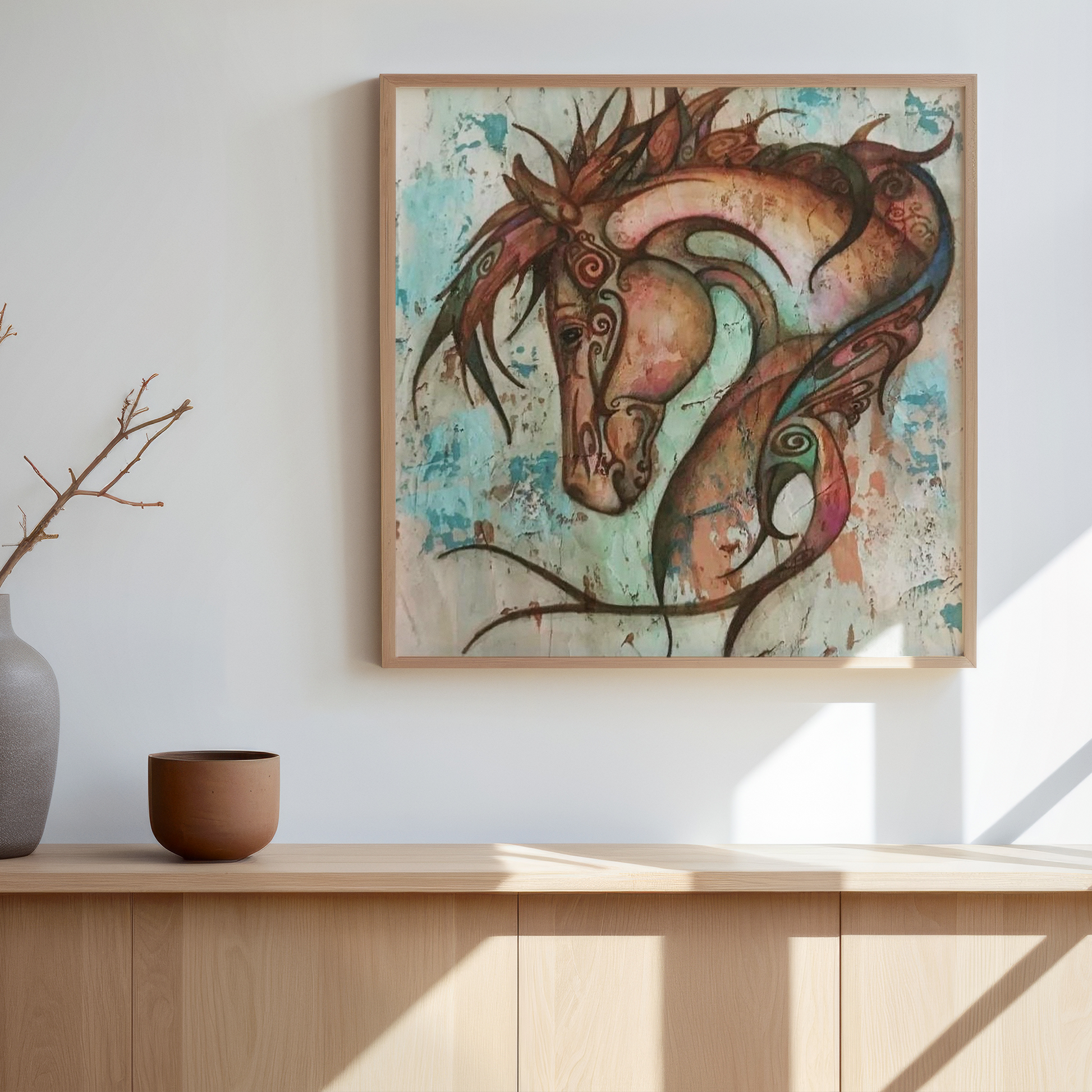 Spirit Horse – Abstract Equine Framed Poster Print