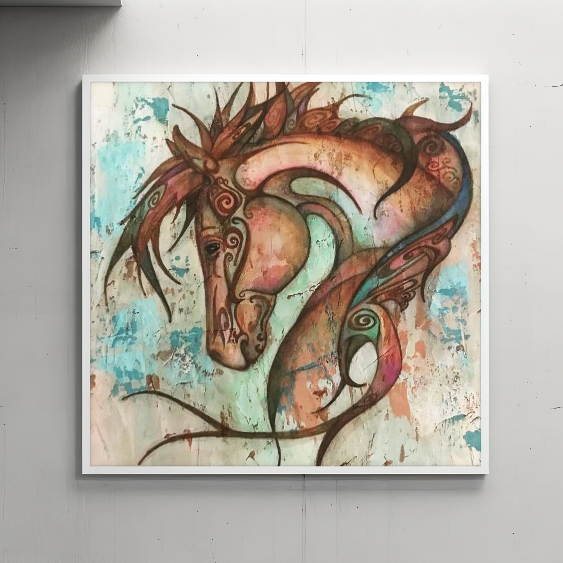 Spirit Horse – Abstract Equine Framed Poster Print