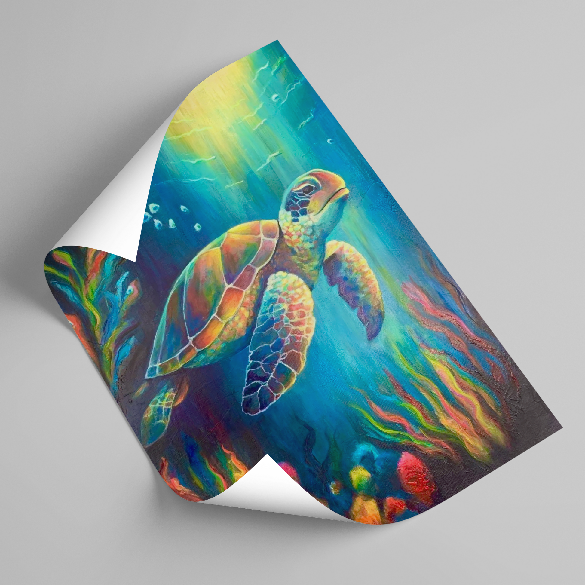 Beneath the Blue – Sea Turtle Poster Print